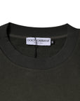 Dolce & Gabbana Army Green Crown Cotton Sweatshirt Sweater