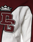 Dolce & Gabbana Red White Logo Full Zip Sweatshirt Sweater