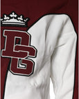 Dolce & Gabbana Red White Logo Full Zip Sweatshirt Sweater