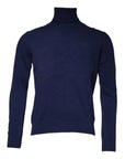 Dolce & Gabbana Blue Wool Knit Turtleneck Pullover Sweater
