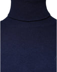 Dolce & Gabbana Blue Wool Knit Turtleneck Pullover Sweater
