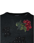 Dolce & Gabbana Gray Embellished Crew Neck Pullover Sweater