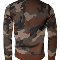 Dolce & Gabbana Multicolor Camouflage Men Pullover Sweater