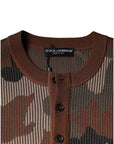 Dolce & Gabbana Multicolor Camouflage Men Pullover Sweater