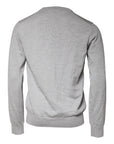 Dolce & Gabbana Light Gray Wool Crew Neck Pullover Sweater