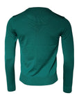 Dolce & Gabbana Green Wool Knit Crew Neck Pullover Sweater