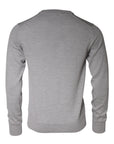Dolce & Gabbana Light Gray Wool Crew Neck Pullover Sweater