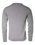 Dolce & Gabbana Light Gray Wool Crew Neck Pullover Sweater