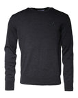 Dolce & Gabbana Dark Gray Wool Crew Neck Pullover Sweater