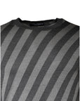 Dolce & Gabbana Gray Stripes Long Sleeve Round Neck Pullover Sweater