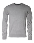 Dolce & Gabbana Light Gray Wool Crew Neck Pullover Sweater