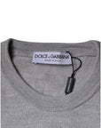 Dolce & Gabbana Light Gray Wool Crew Neck Pullover Sweater