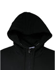 Dolce & Gabbana Black Logo Plaque Hooded Full Zip Sweater