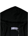 Dolce & Gabbana Black Logo Plaque Hooded Full Zip Sweater