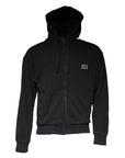 Dolce & Gabbana Black Logo Plaque Hooded Full Zip Sweater