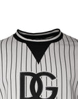 Dolce & Gabbana Black White Stripes Logo Sweatshirt Sweater