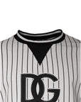 Dolce & Gabbana Black White Stripes Logo Sweatshirt Sweater