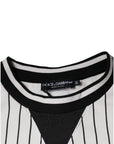 Dolce & Gabbana Black White Stripes Logo Sweatshirt Sweater