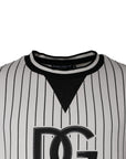 Dolce & Gabbana Black White Stripes Logo Sweatshirt Sweater