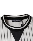 Dolce & Gabbana Black White Stripes Logo Sweatshirt Sweater