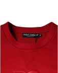 Dolce & Gabbana Maroon DG Logo Cotton Sweatshirt Sweater