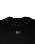 Dolce & Gabbana Black Logo Stud Pullover Sweatshirt Sweater