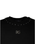 Dolce & Gabbana Black Logo Stud Pullover Sweatshirt Sweater