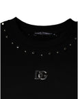 Dolce & Gabbana Black Logo Stud Pullover Sweatshirt Sweater