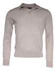 Dolce & Gabbana Beige Cashmere Knit Collared Pullover Sweater