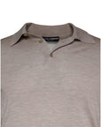Dolce & Gabbana Beige Cashmere Knit Collared Pullover Sweater