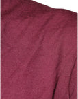Dolce & Gabbana Maroon Cashmere V-neck Men Pullover Sweater