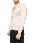 Dolce & Gabbana Beige Cashmere Button Down Cardigan Sweater