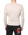 Dolce & Gabbana Beige Cashmere Button Down Cardigan Sweater