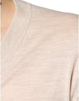 Dolce & Gabbana Beige Cashmere Button Down Cardigan Sweater