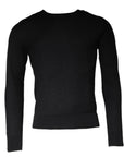 Dolce & Gabbana Black Long Sleeve Crew Neck Pullover Sweater