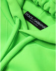 Dolce & Gabbana Green Logo Hooded Pullover Men Sweatshirt Sweater