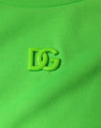 Dolce & Gabbana Green Logo Hooded Pullover Men Sweatshirt Sweater
