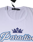 Dolce & Gabbana White Paradiso Cotton Shorts Sleeves T-shirt