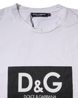 Dolce & Gabbana White Logo Print Cotton Crew Neck T-shirt