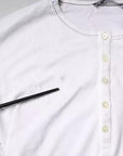 Dolce & Gabbana White Cotton Buttoned Long Sleeves T-shirt