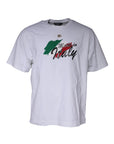 Dolce & Gabbana White Graphic Print Cotton Crew Neck T-shirt