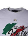 Dolce & Gabbana White Graphic Print Cotton Crew Neck T-shirt