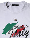 Dolce & Gabbana White Graphic Print Cotton Crew Neck T-shirt