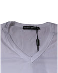 Dolce & Gabbana White Cotton V-neck Short Sleeves T-shirt