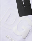 Dolce & Gabbana White Embossed Logo Crew Neck T-shirt