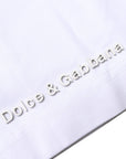 Dolce & Gabbana White Embossed Logo Crew Neck T-shirt
