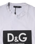 Dolce & Gabbana White Logo Print Cotton Crew Neck T-shirt
