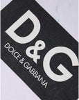 Dolce & Gabbana White Logo Print Cotton Crew Neck T-shirt