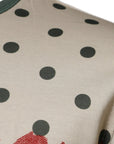 Dolce & Gabbana Beige Graphic Print Polka Dot Cotton T-shirt