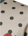 Dolce & Gabbana Beige Graphic Print Polka Dot Cotton T-shirt